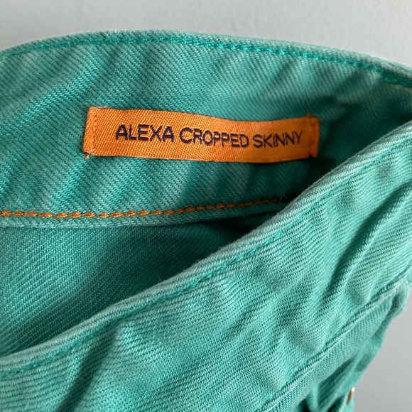 Tory Burch Green Alexa Cropped Skinny Jeans Size 28 - Picture 7 of 12